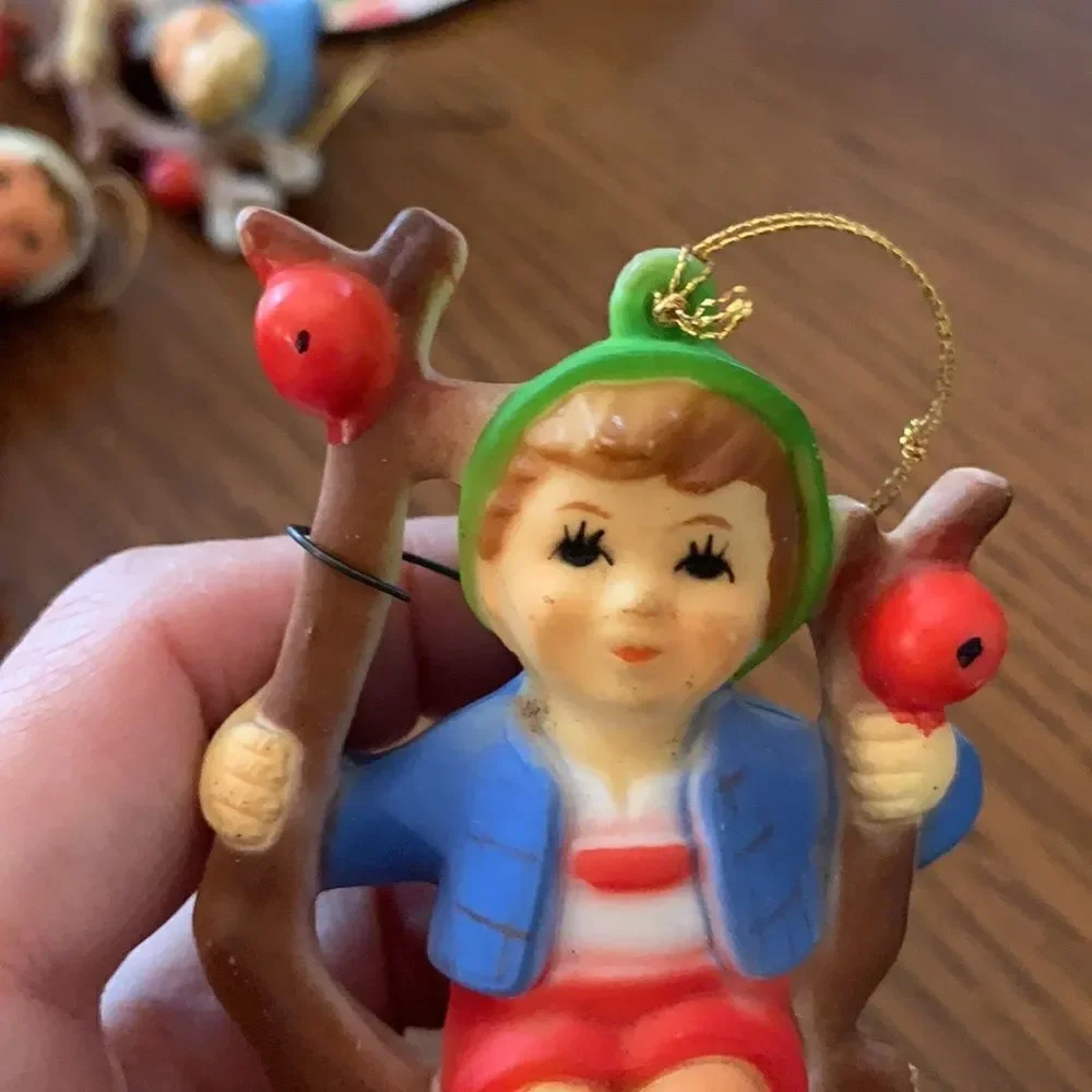 Vtg Hummel “look” boy‎ sitting in tree Christmas tree ornament
